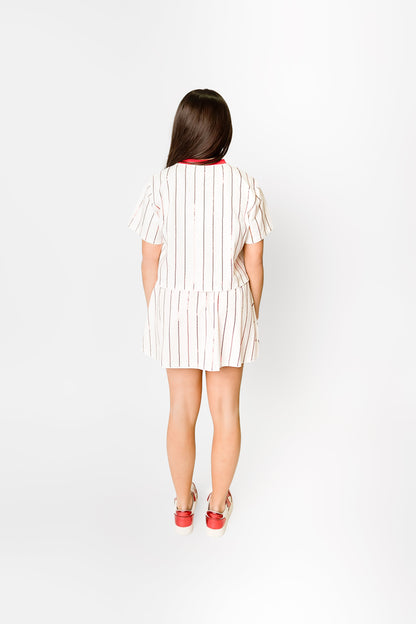 Baseball Red Striped Skort