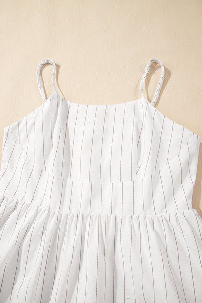 Stripe Spaghetti Strap Pocketed High Waist Maxi Dress