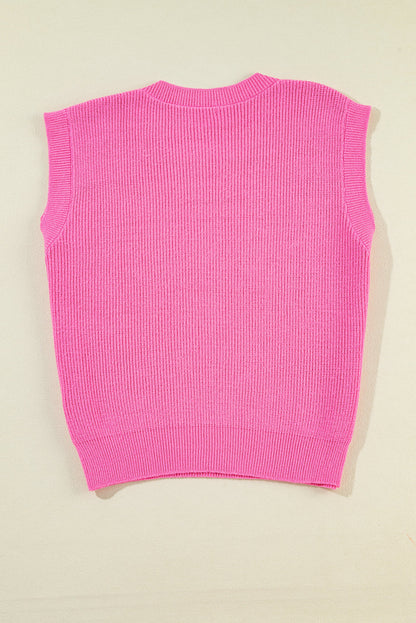 USA Flag Sequin Sleeveless Knitted Top