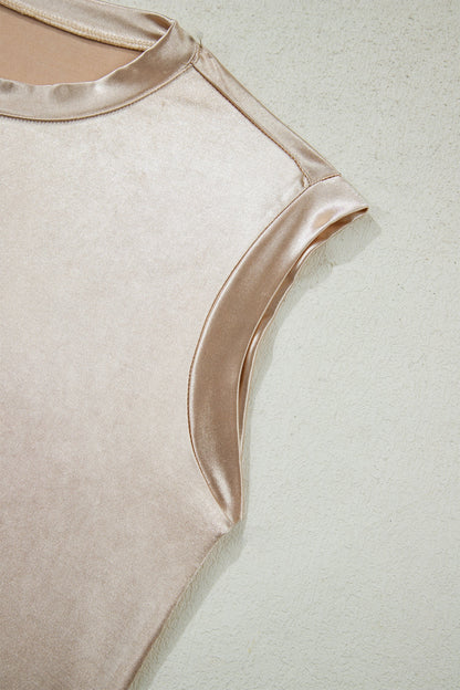 Metallic Round Neck Tank Top