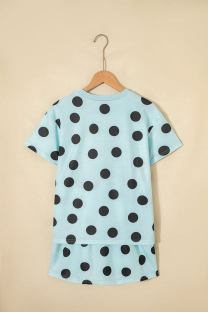 Polka Dot Short Sleeve Top & Mini Skort Set