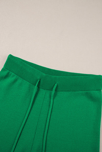 Contrast Trim Top and Drawstring Pants Set