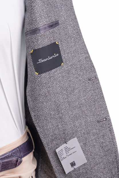 Sartorio Herringbone Virgin Wool-Silk-Cotton Sport Jacket