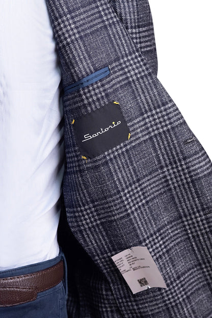Sartorio Checked Wool-Silk-Cashmere Sport Jacket