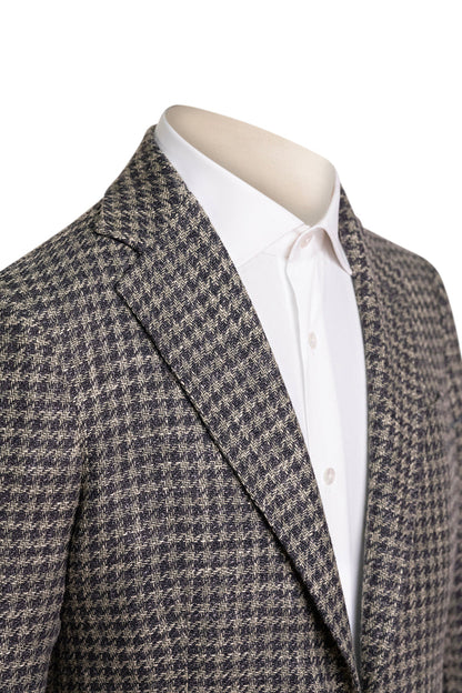 Sartorio Houndstooth Virgin Wool-Silk-Cotton Sport Jacket