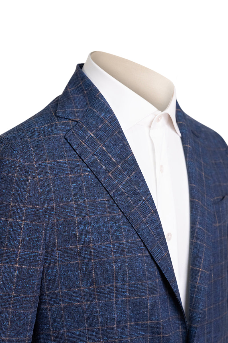 Sartorio Double-Windowpane Wool-Cotton Sport Jacket