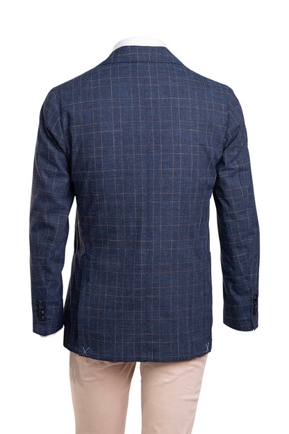 Sartorio Double-Windowpane Wool-Cotton Sport Jacket