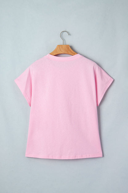 Leopard Bow Embroidered Short Sleeve T-Shirt