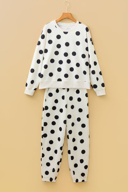 Polka Dot Pullover and Jogger Pants Set