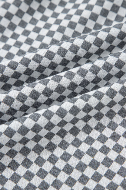 Checker Drawstring Elastic Waist Pocketed Shorts
