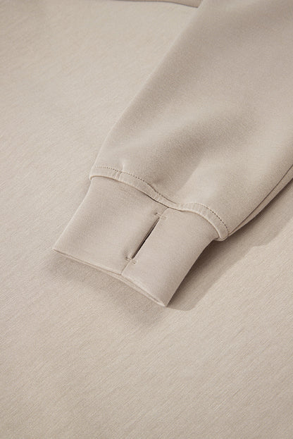 Solid Half-Zip Hoodie and Pants Set