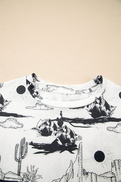 Western Desert Short Sleeve Knit Top