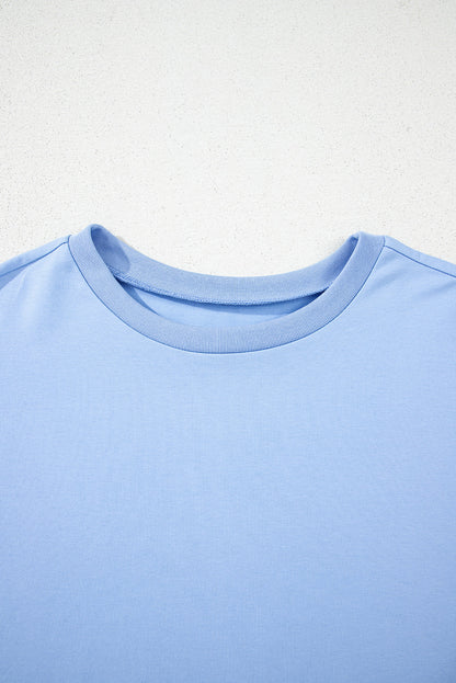 Solid Short Sleeve Hi Low Hem T-Shirt