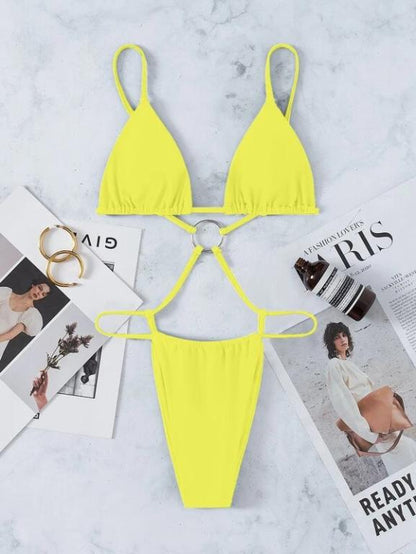 Blue Swimsuit Women Swimming Suit Triangle Swimwear Female Bandage Monokini Brazilian Bathing Suit Summer