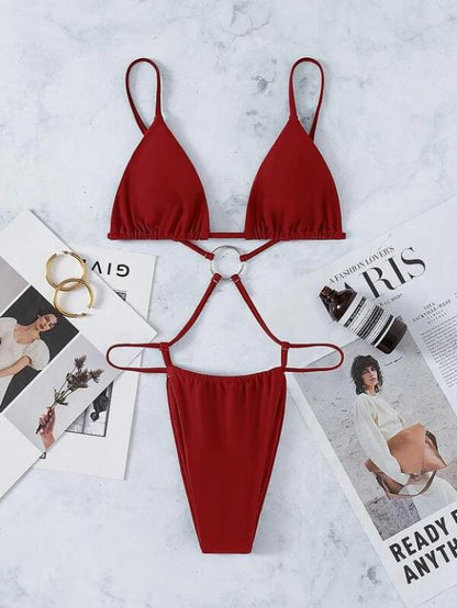 Blue Swimsuit Women Swimming Suit Triangle Swimwear Female Bandage Monokini Brazilian Bathing Suit Summer