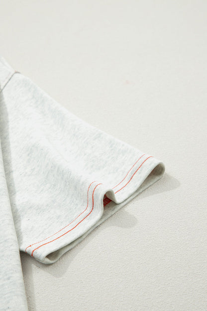 Reversible Contrast Stitching Mock Neck T-Shirt