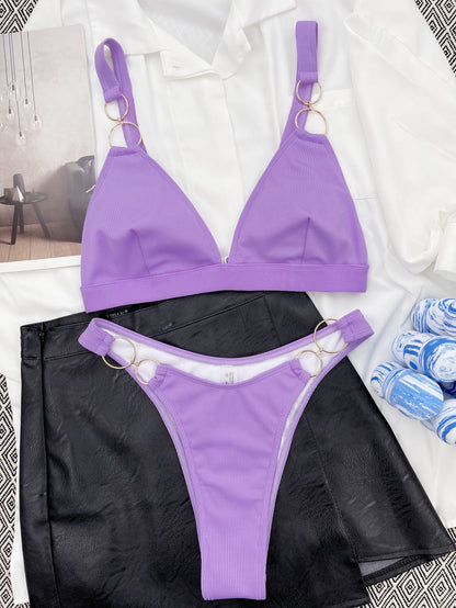 Arrival Sunken Stripe Swimsuit Sexy Triangle Swimsuit Bikini