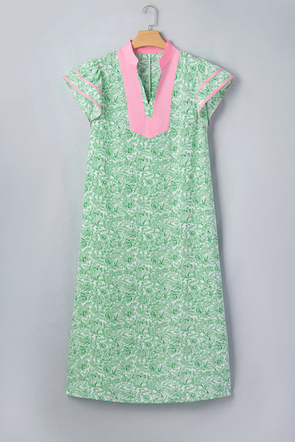 Plus Size Floral Flutter Sleeve Kaftan Maxi Dress