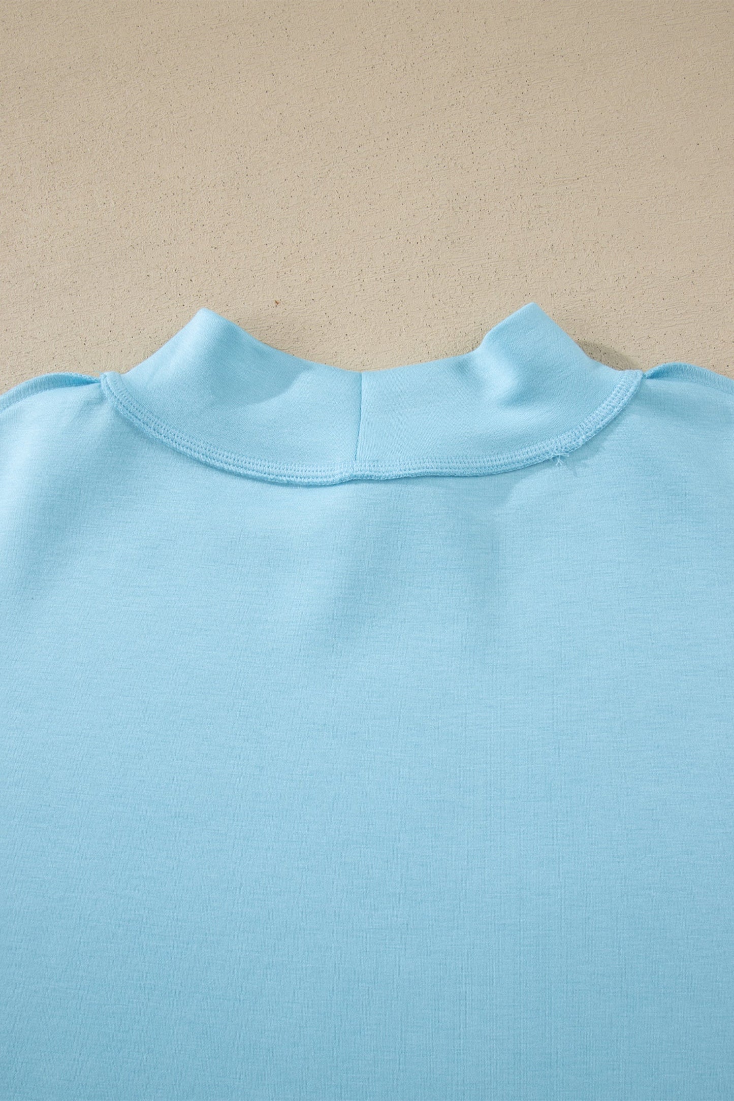 Solid Exposed Seam Mock Neck Tee & Shorts Set