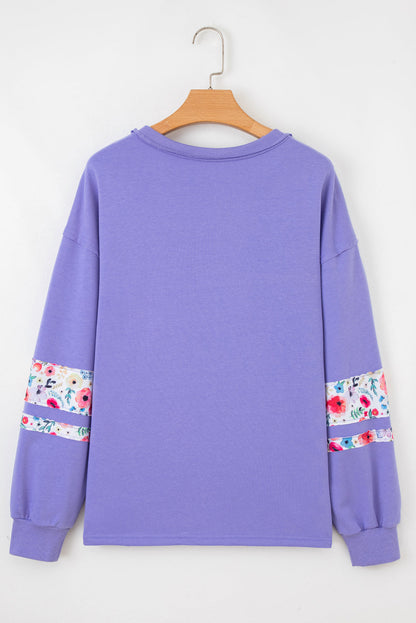 Floral Patchwork Long Sleeve Sweatshirt