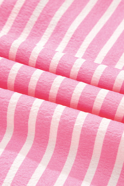 Stripe Bow Tie Top and Pants Pajama Set