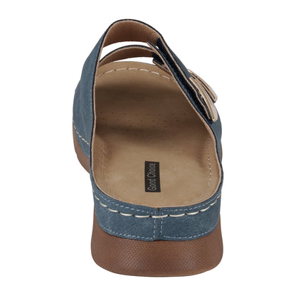 Gretchen Navy Comfort Flat Sandals