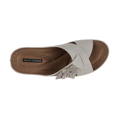 Selly White Wedge Sandals