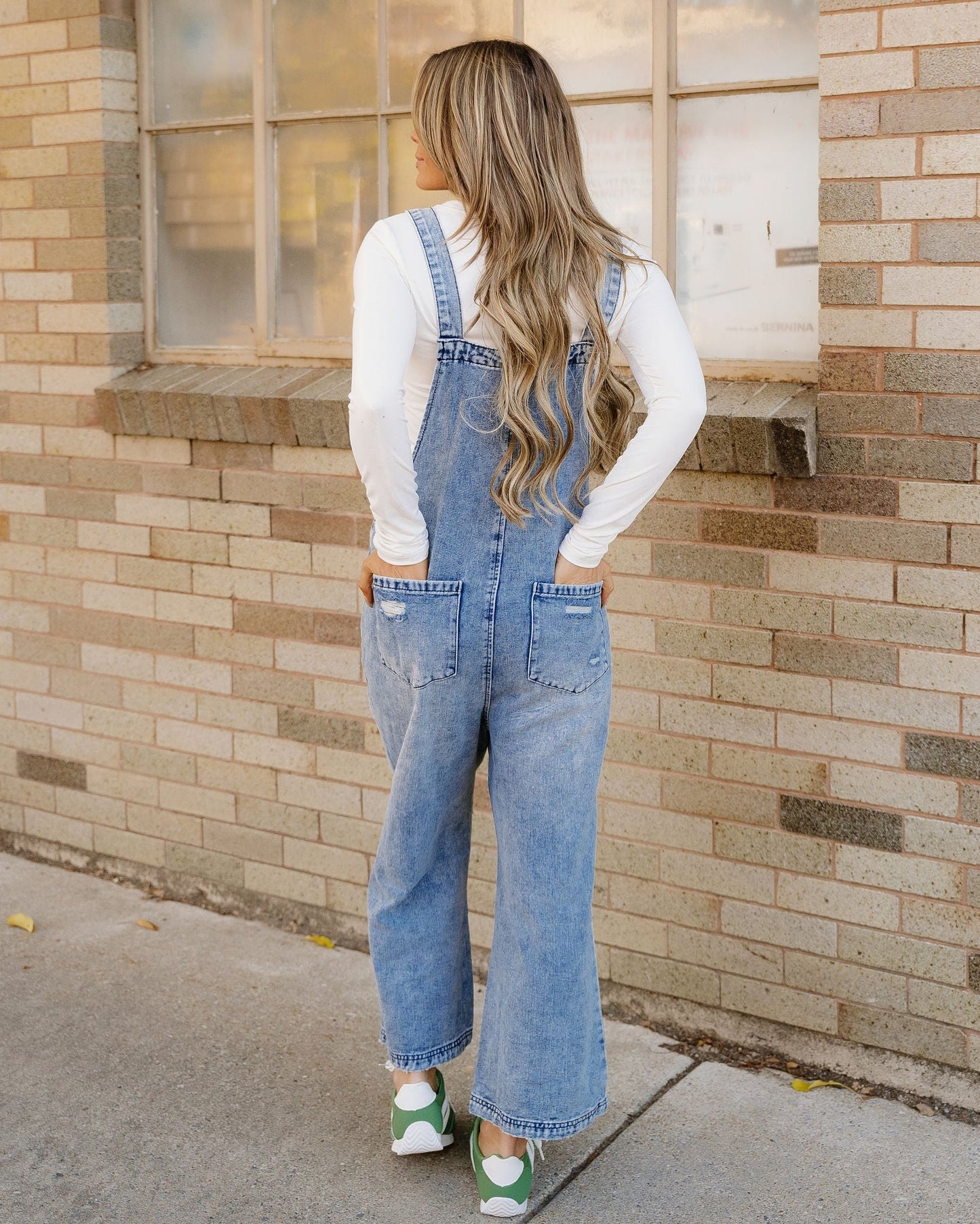 Distressed Overalls - Blue Wash