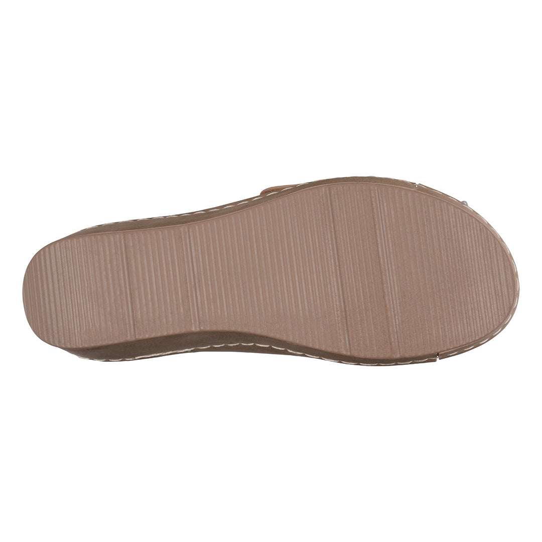 Women's Annora Gold Embellished Velcro Wedge Sandals