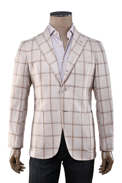 Sartorio Windowpane Virgin Wool-Silk Sport Jacket