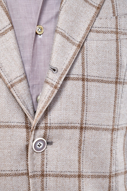 Sartorio Windowpane Virgin Wool-Silk Sport Jacket
