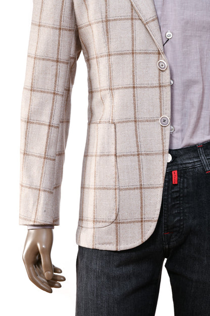 Sartorio Windowpane Virgin Wool-Silk Sport Jacket