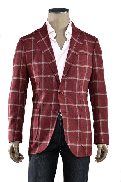 Sartorio Windowpane Virgin-Wool Sport Jacket