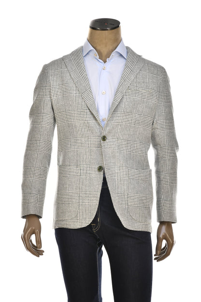 Sartorio Prince of Wales Linen-Cotton Sport Jacket