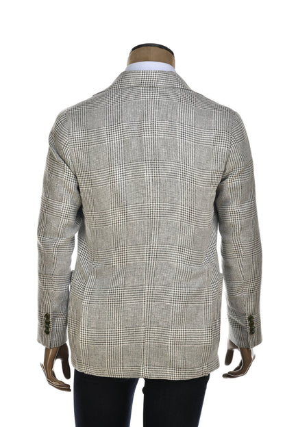 Sartorio Prince of Wales Linen-Cotton Sport Jacket