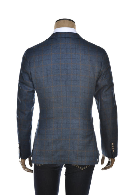 Carlo Barbera Windowpane Wool-Silk Sport Jacket