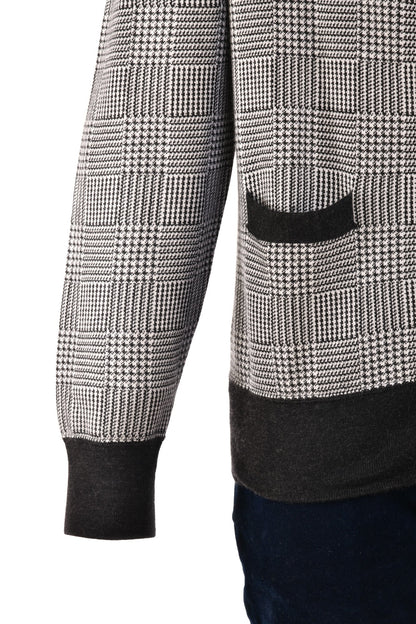 Manrico Prince of Wales Cashmere Button Down V-Neck Cardigan