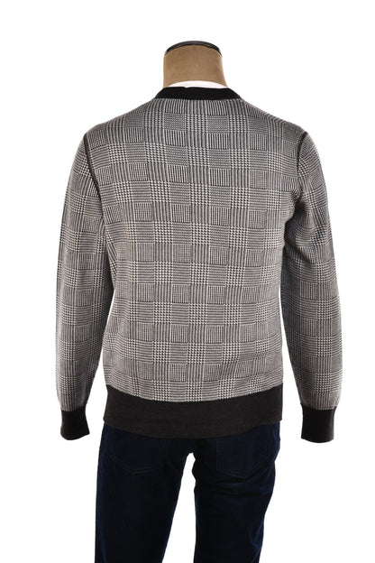 Manrico Prince of Wales Cashmere Button Down V-Neck Cardigan