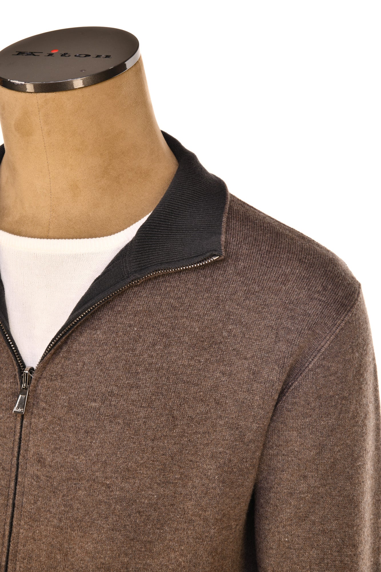 Manrico Cashmere Mock Neck Reversible Zip-Up Sweater