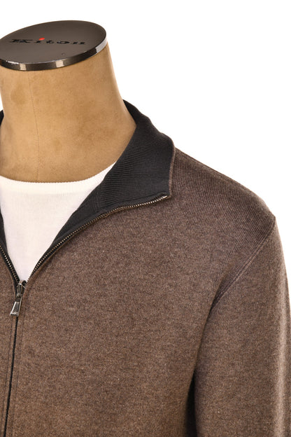 Manrico Cashmere Mock Neck Reversible Zip-Up Sweater