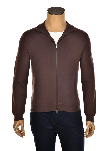 Manrico Cashmere Mock Neck Reversible Zip-Up Sweater