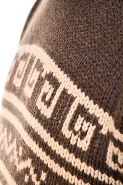 Manrico Cashmere Tribal Pattered Turtleneck Thick Knit Sweater