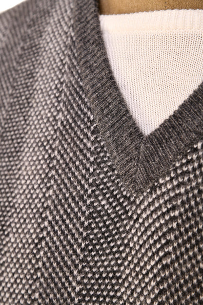 Manrico Striped Cashmere V-Neck Sweater