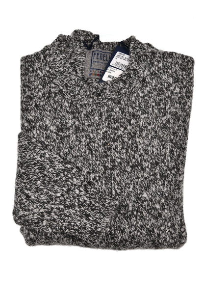 Fedeli Wool-Cashmere Marled Crewneck Knit Sweater