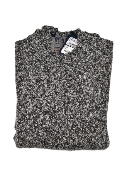 Fedeli Wool-Cashmere Marled Crewneck Knit Sweater