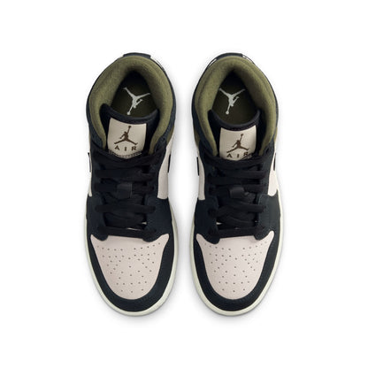 Air Jordan Big Kids 1 Mid- Light Orewood Brown