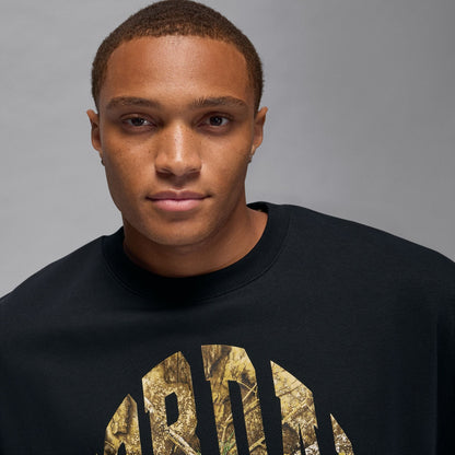 Air Jordan Mens French Terry Realtree Crewneck - Black