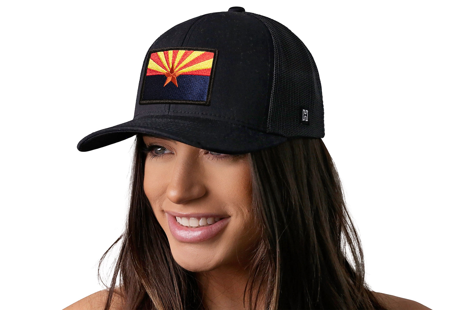 Arizona Flag Trucker Hat  |  Black CA Snapback