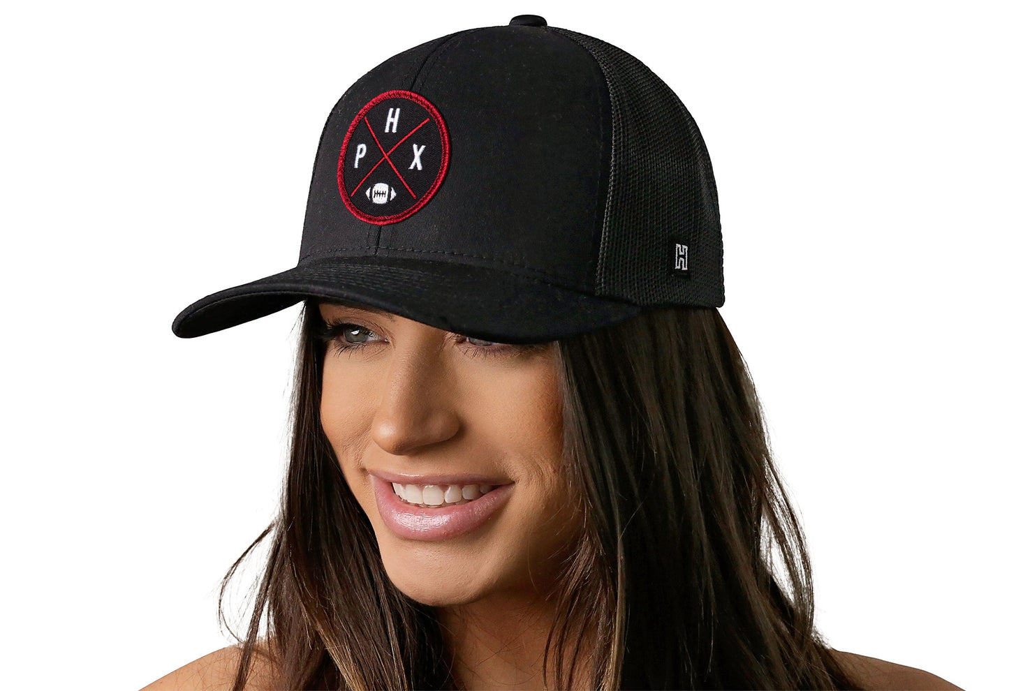 Arizona Trucker Hat  |  Black PHX X Football Snapback