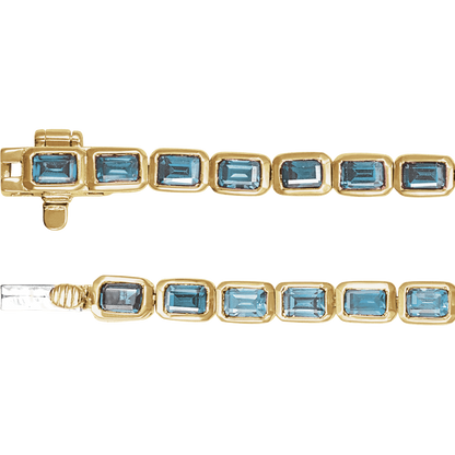 Azur Émeraude Topaz Line Bracelet